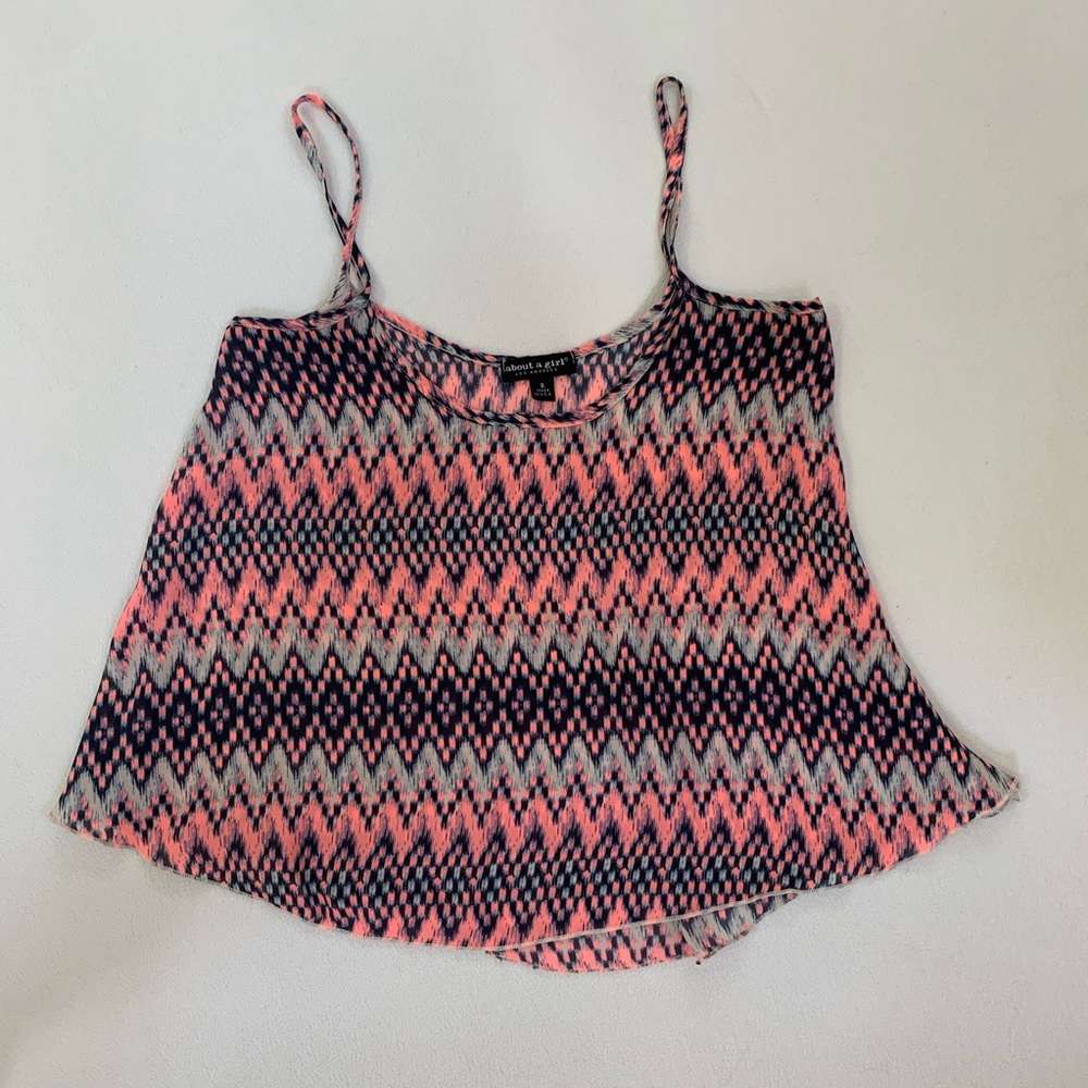 About A Girl Los Angeles Pink and Blue Tank Top